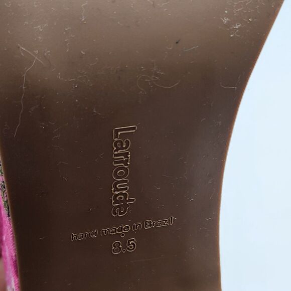 Larroude Palm Tree Pink Miso Platform Slide Sandals Size 8.5 - Picture 8 of 10